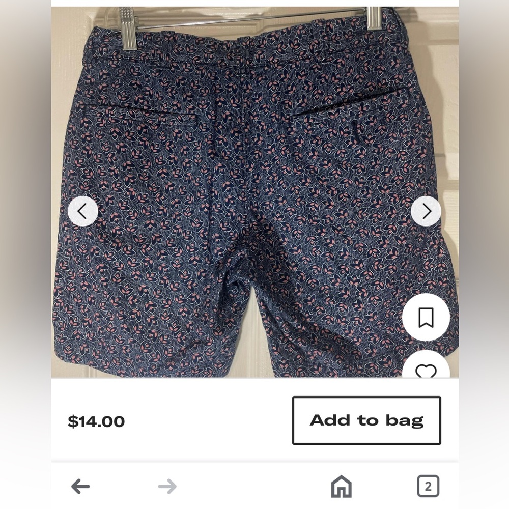 JCrew Men’s Chino short with print . In excellent shape